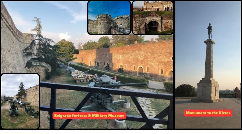 The Belgrade Fortress with the Military Museum in the foreground, showcasing its historic architecture and military exhibits.