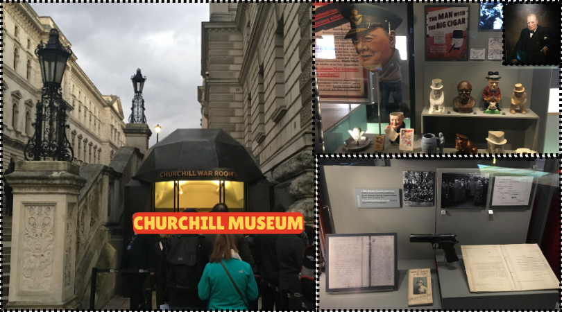 Man exploring the Churchill War Rooms, admiring historical artifacts and exhibits from World War II